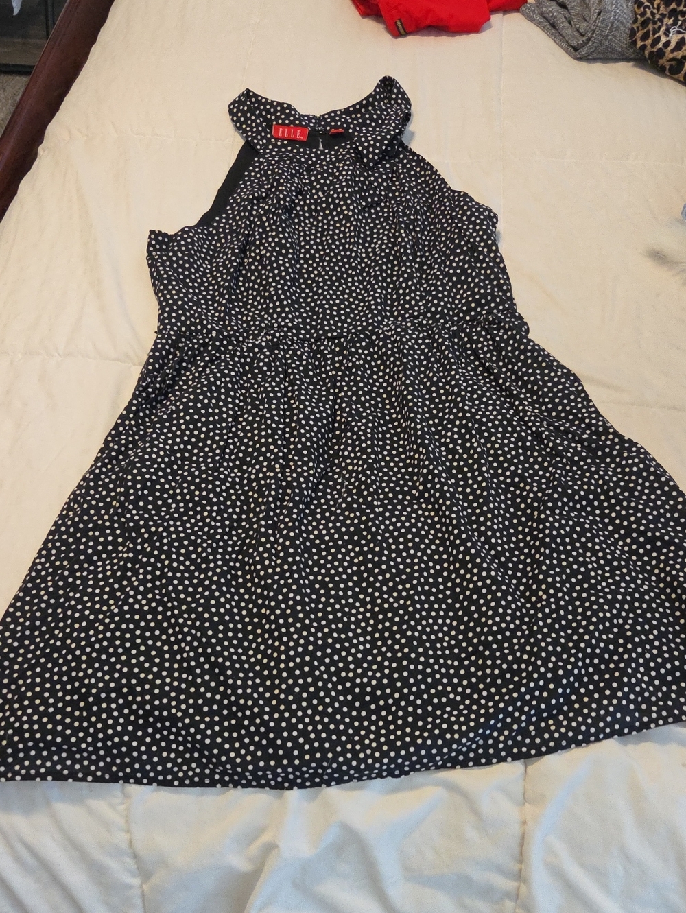 Elle Black Polka Dot Mini Dress